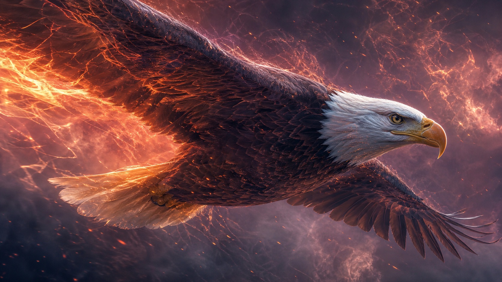 Preview for Bald Eagle Ember Flight Background