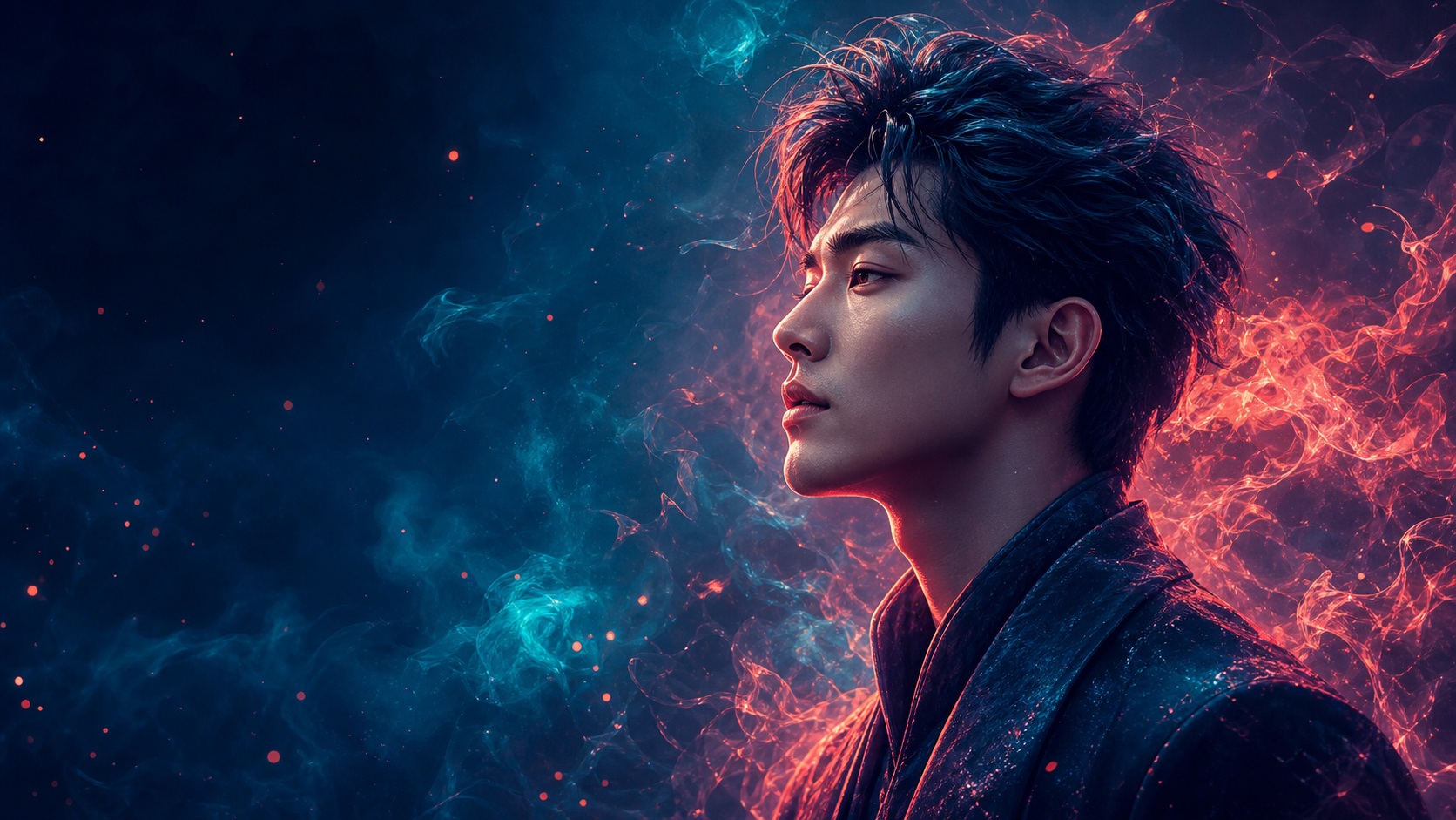 Preview for Teal Side Profile Portrait Background