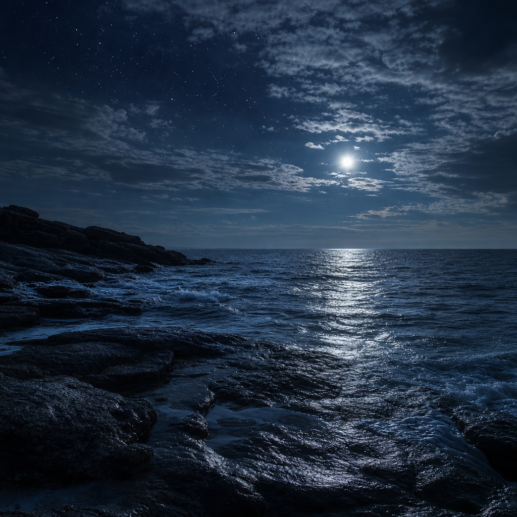 Preview for Moonlit Ocean Stock Background