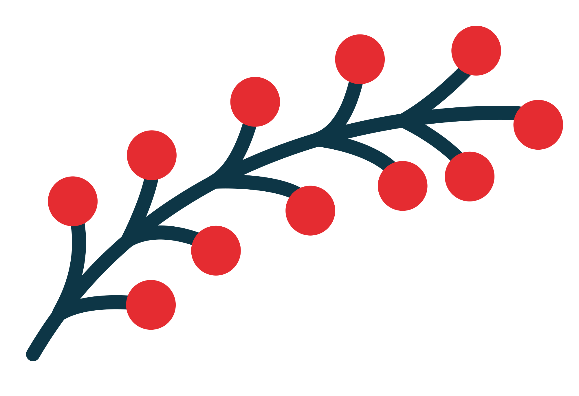 Preview for Branching-structure-red-nodes-holiday-design-sticker-dbdff