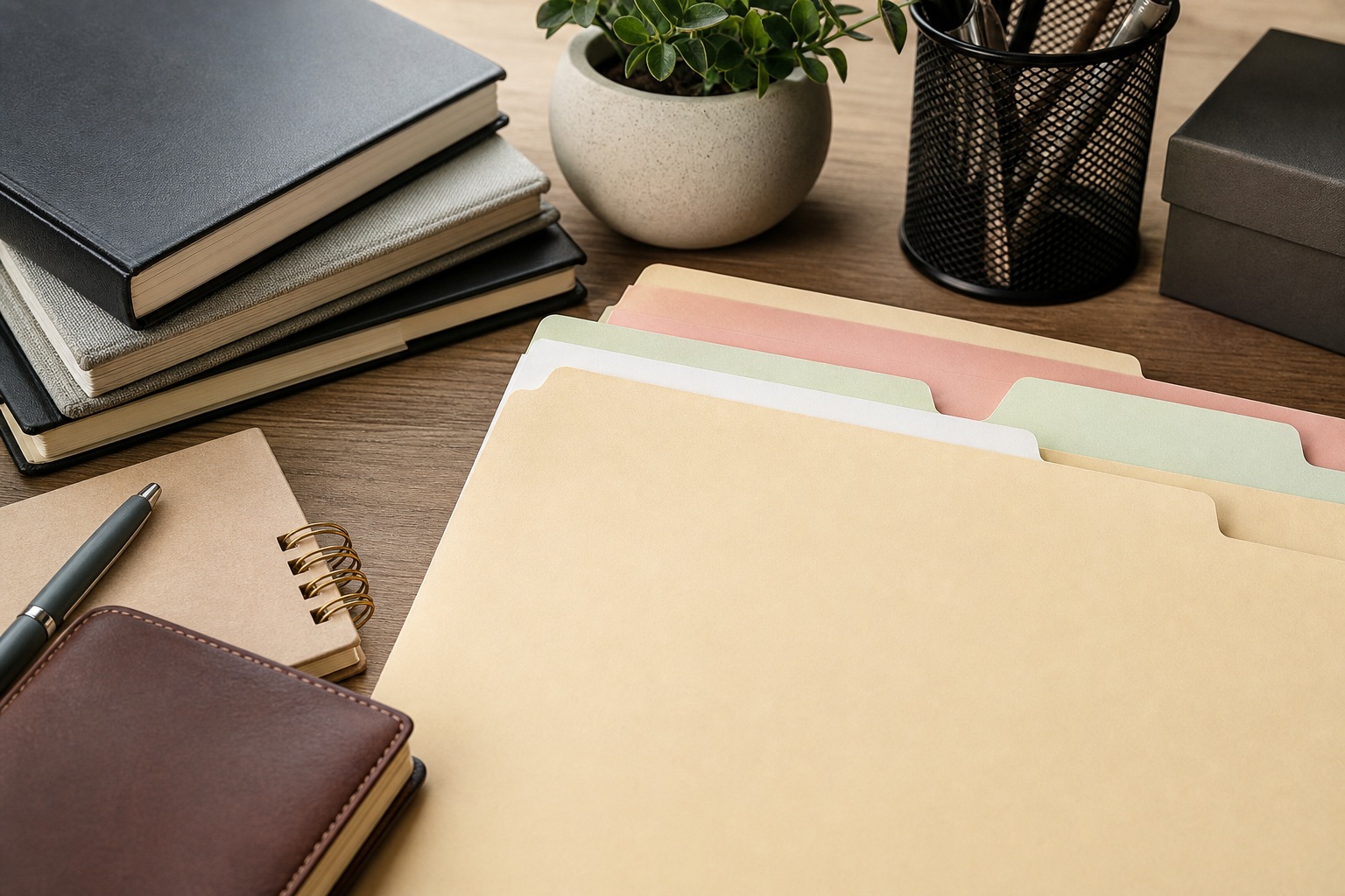 Preview for Office Desk Paperwork Background Stock Background