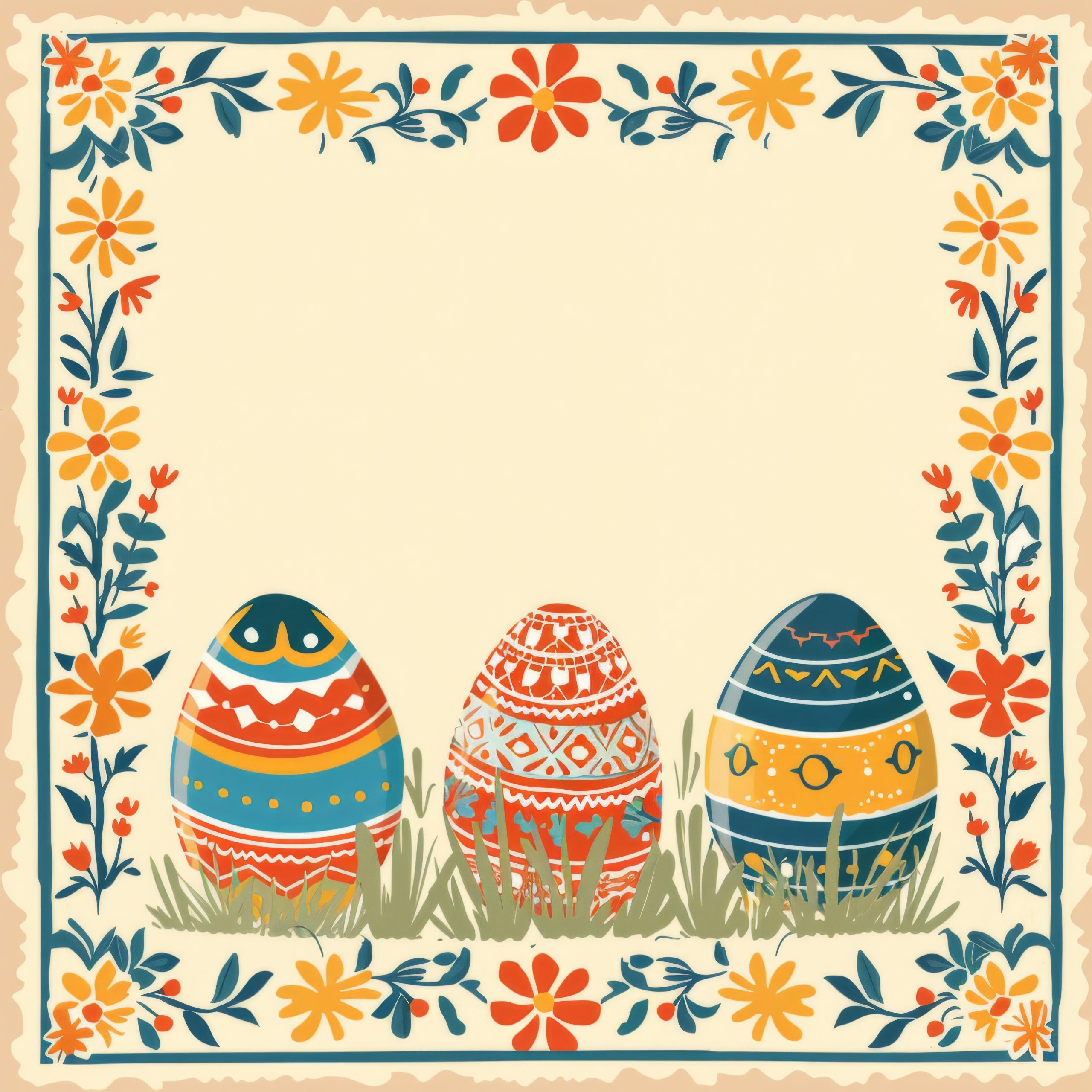 Preview for Easter-eggs-floral-border-background-962b0