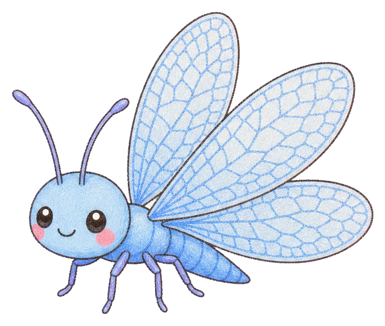 Preview for Blue Lacewing Kawaii Bug Sticker