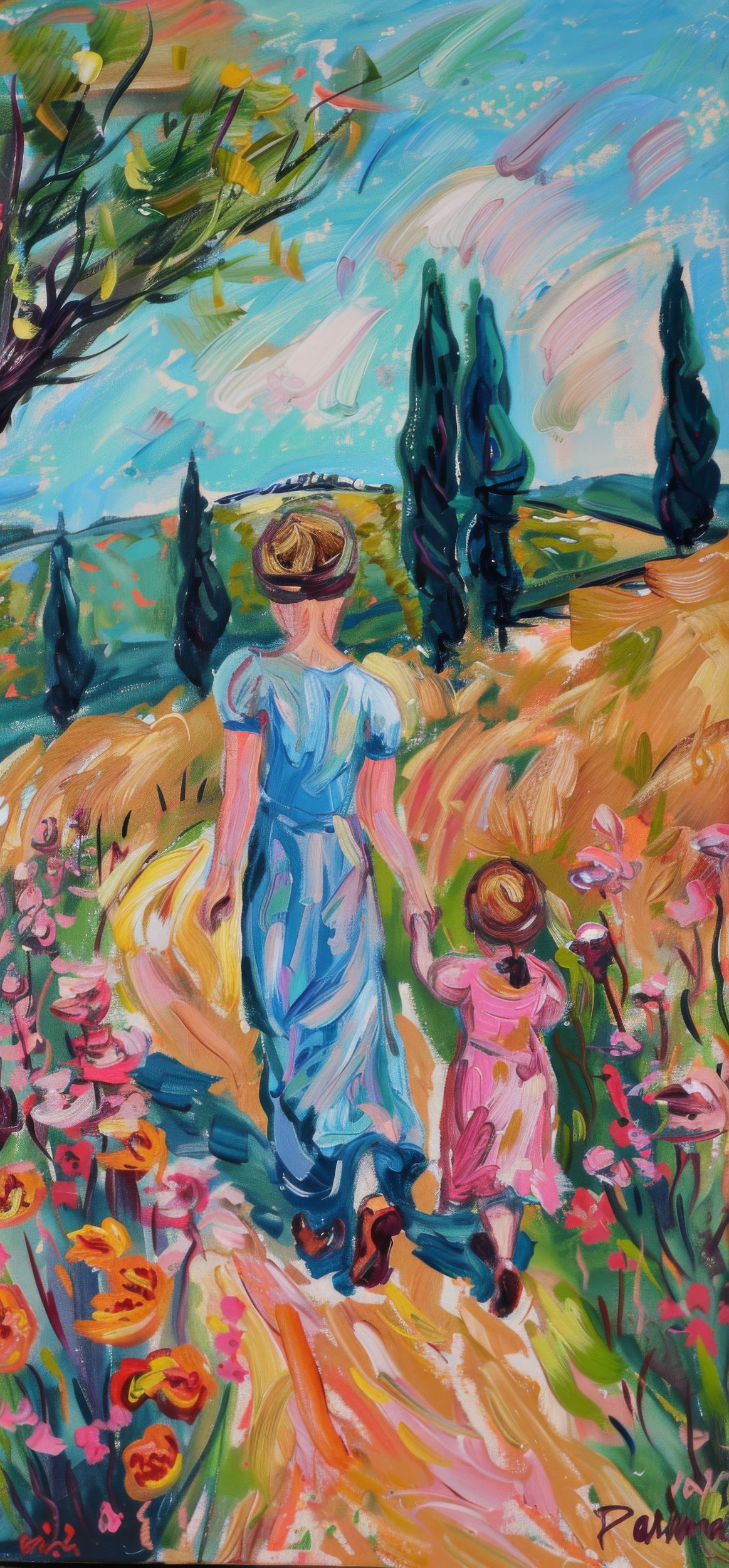 Preview for Impressionist-mother-child-stroll-mothers-day-background-e52f7