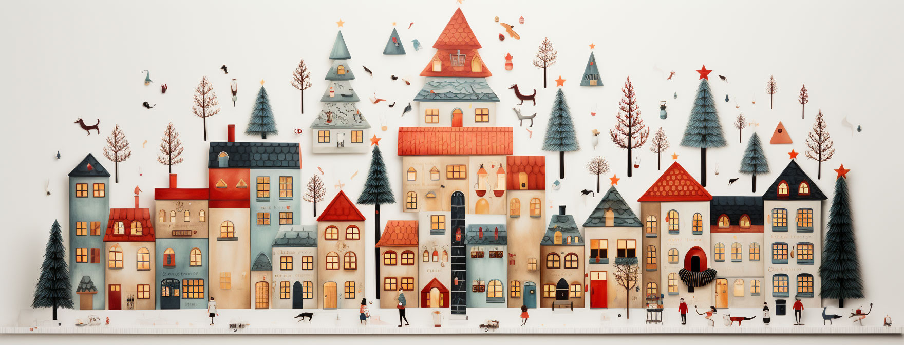 Preview for Whimsical-city-illustration-christmas-cover-background-ea7b4