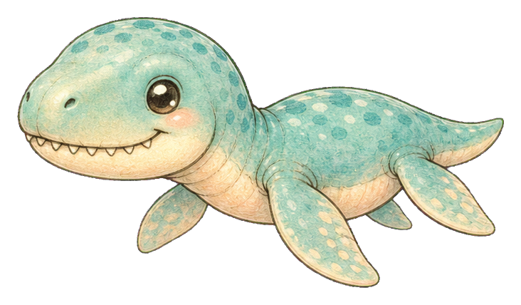 Preview for Kawaii Pliosaur Sticker For Pizap Designs