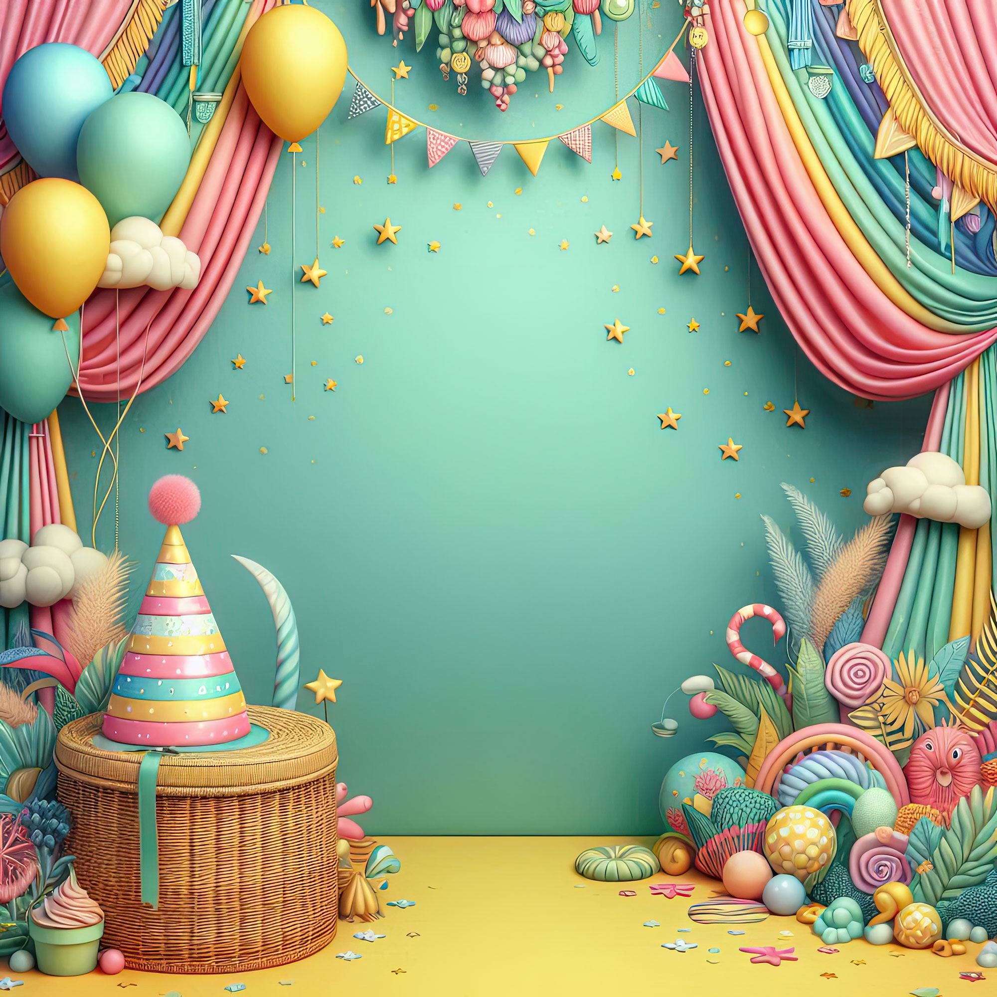Preview for Birthday-celebration-backdrop-whimsical-backdrop-background-f8ecf
