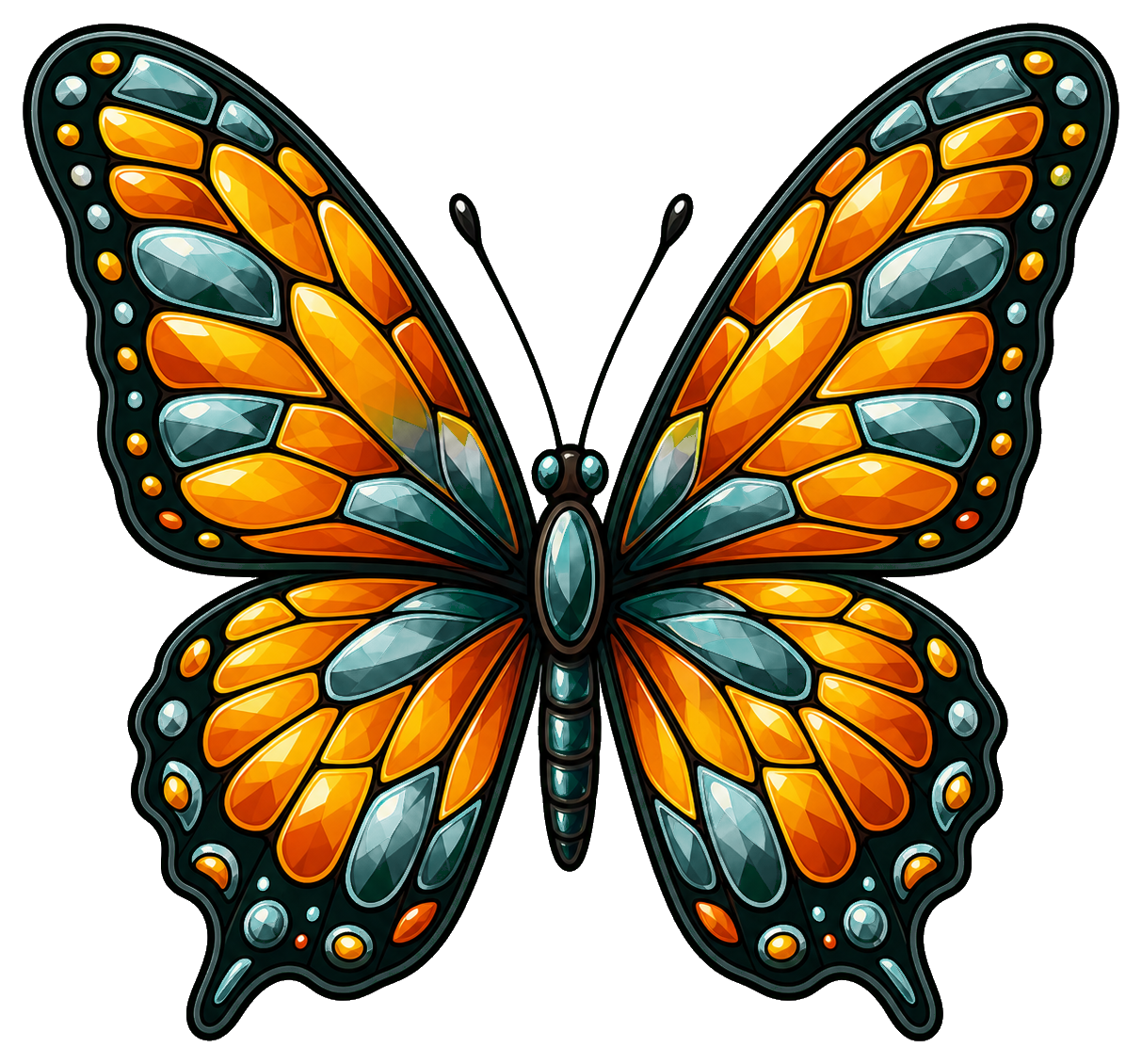 Preview for Amber Emerald Mosaic Butterfly Sticker