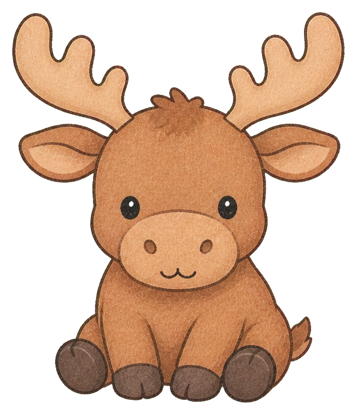 Preview for Cute Moose Sticker For Photos And Designs