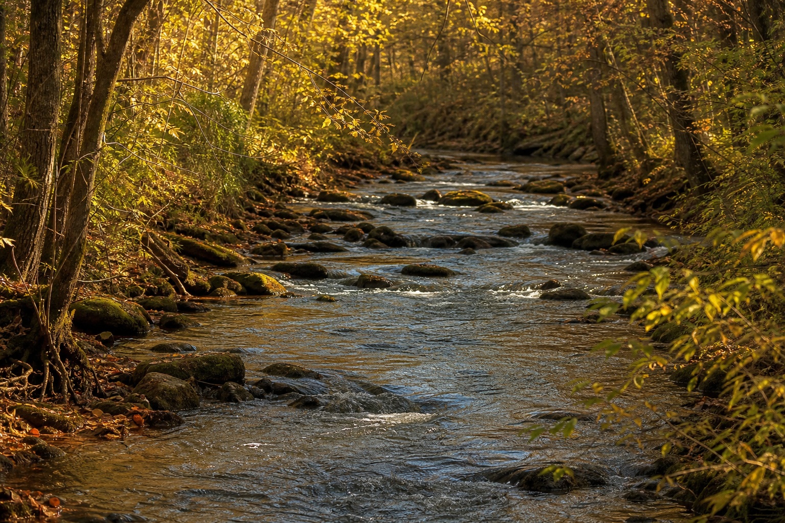 Preview for Autumn Woodland Brook Background