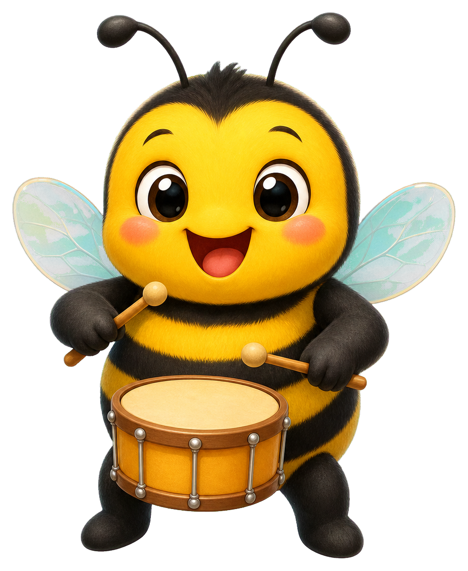 Preview for Bee Drummer Sticker For Photos And Designs