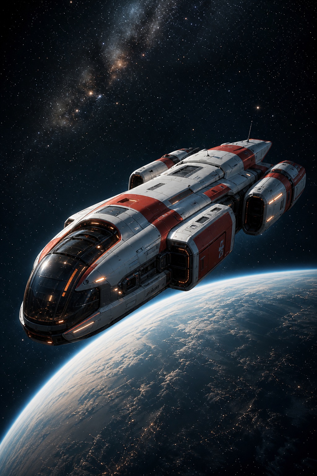 Preview for Futuristic Rescue Spacecraft Background