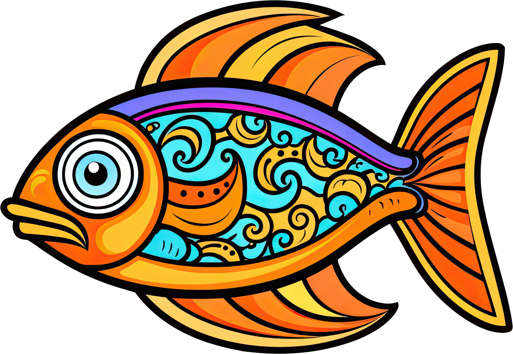 Preview for Stylized-fish-illustration-logo-animal-sticker-332aa