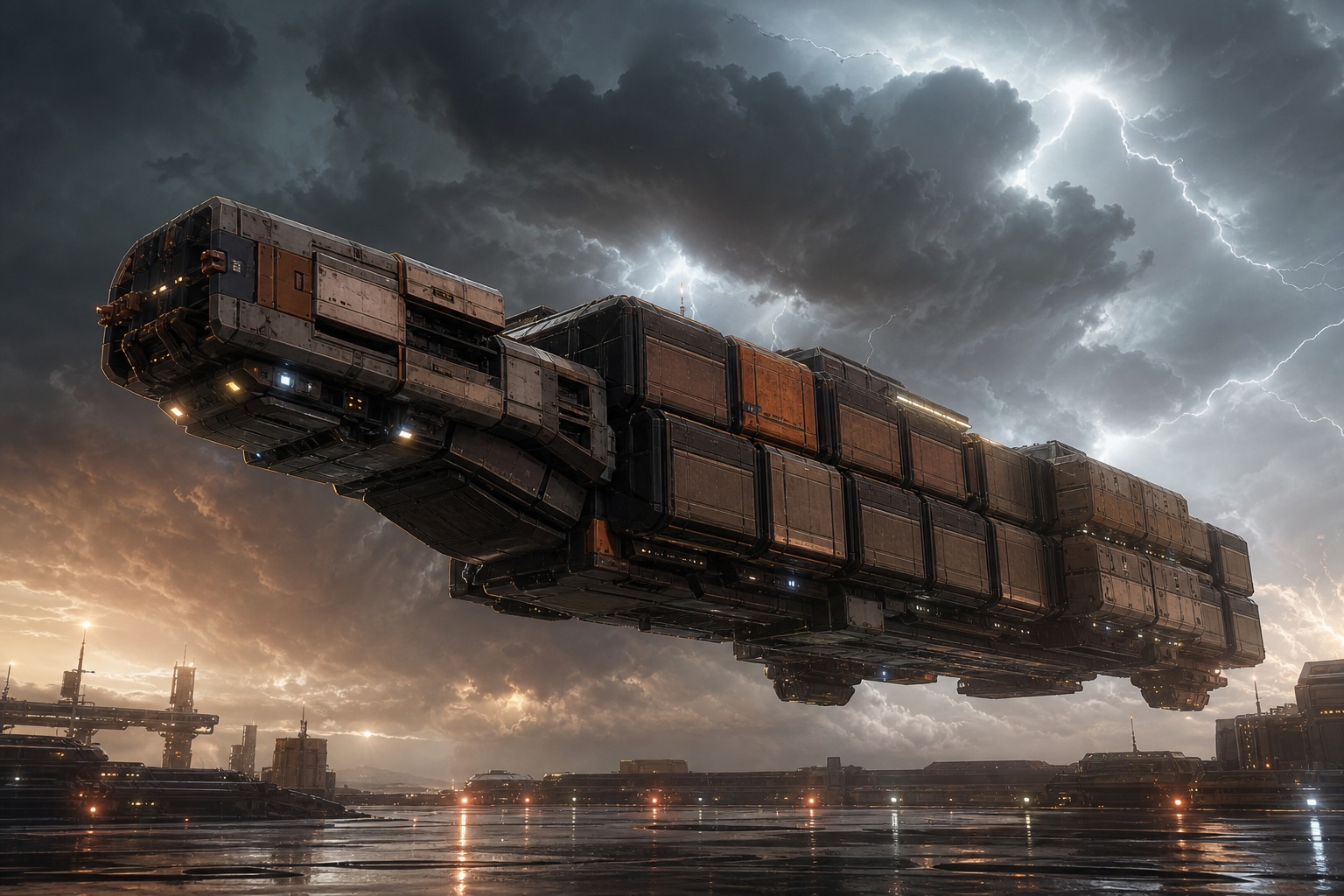 Preview for Cargo Freighter Stormlight Stock Background