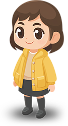 Preview for Cartoon-girl-yellow-jacket-character-sticker-cb9c4