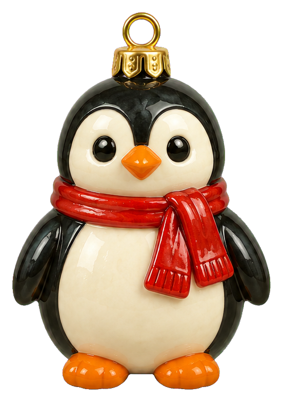 Preview for Ceramic Penguin Christmas Ornament