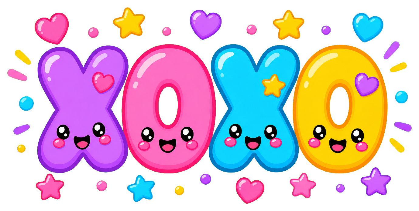 Preview for Xoxo Kawaii Word Art Sticker