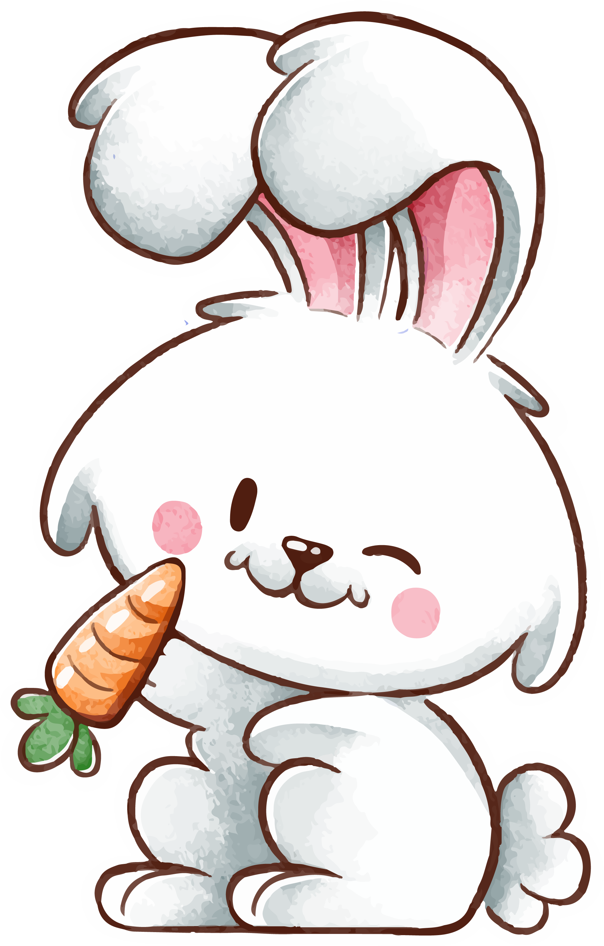 Preview for Cartoon-bunny-carrot-illustration-easter-sticker-e6463