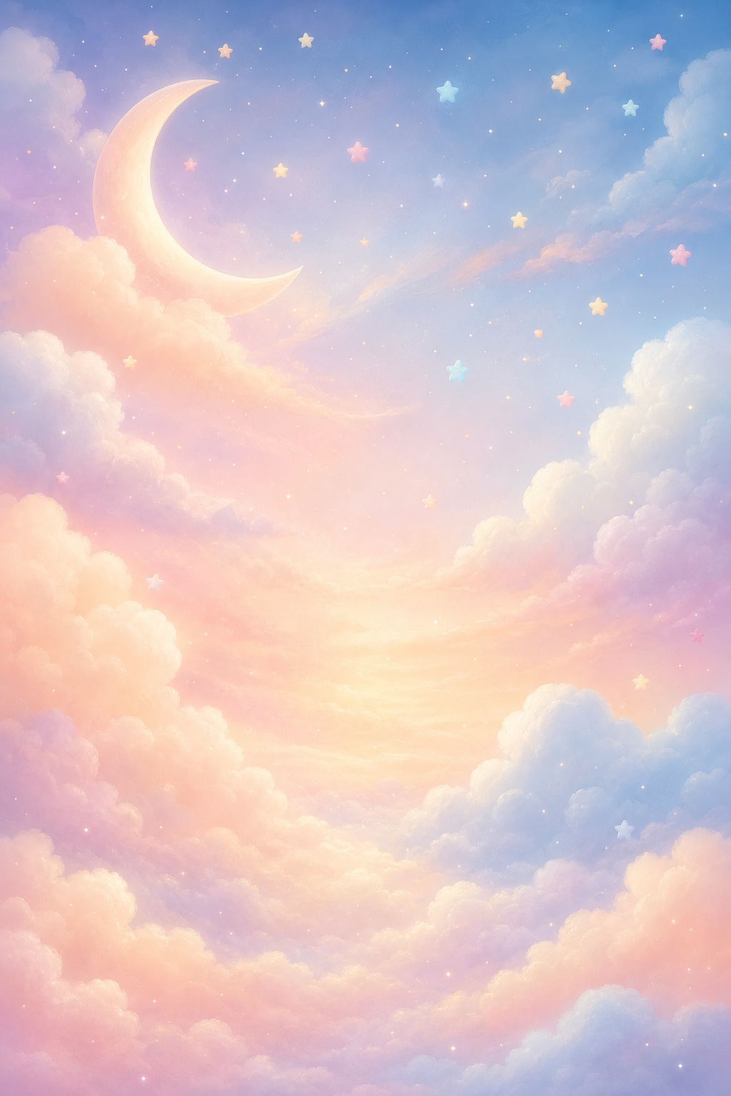 Preview for Pastel Moon And Clouds Baby Background