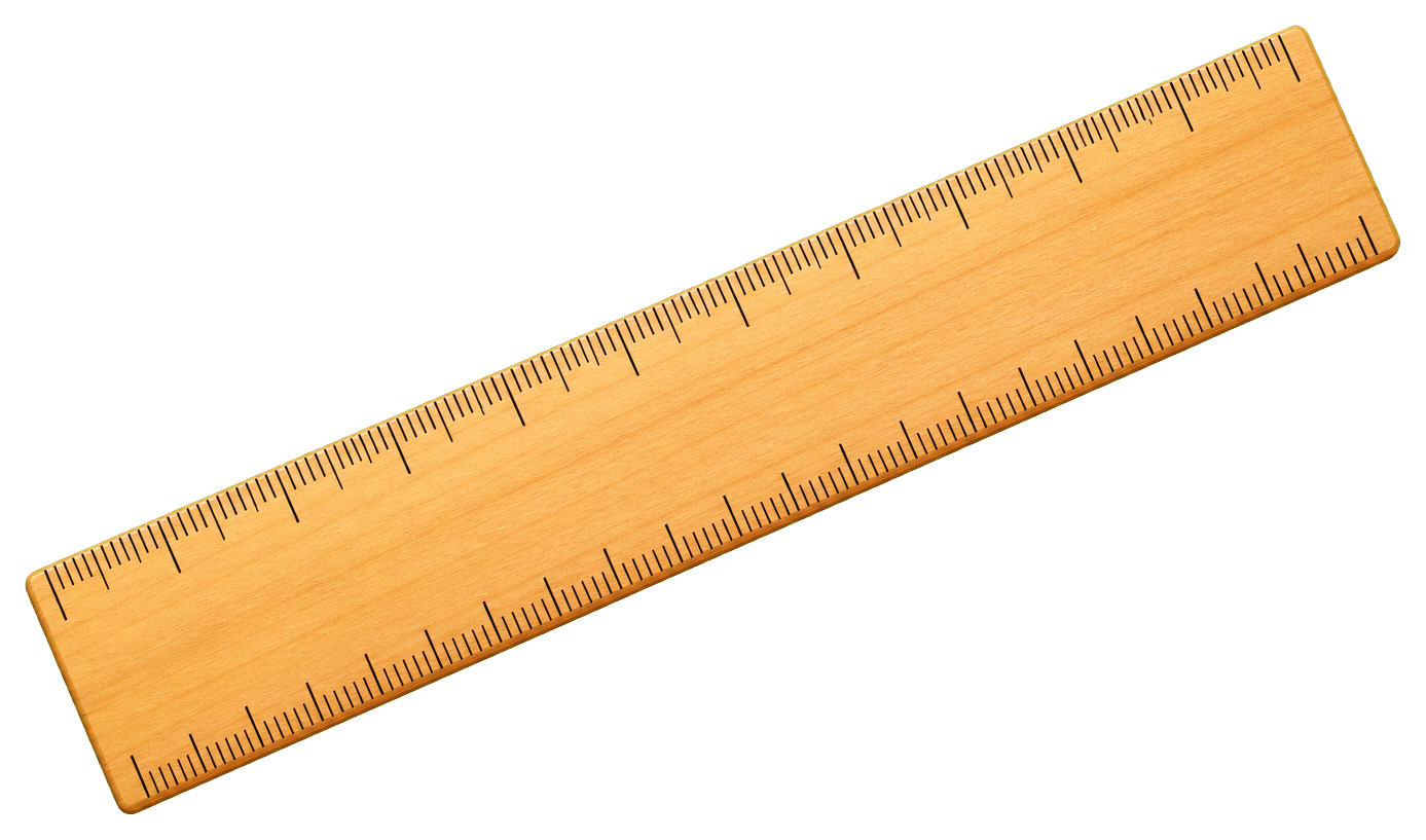 A yellow ruler sticker with measurement marks but no numbers
