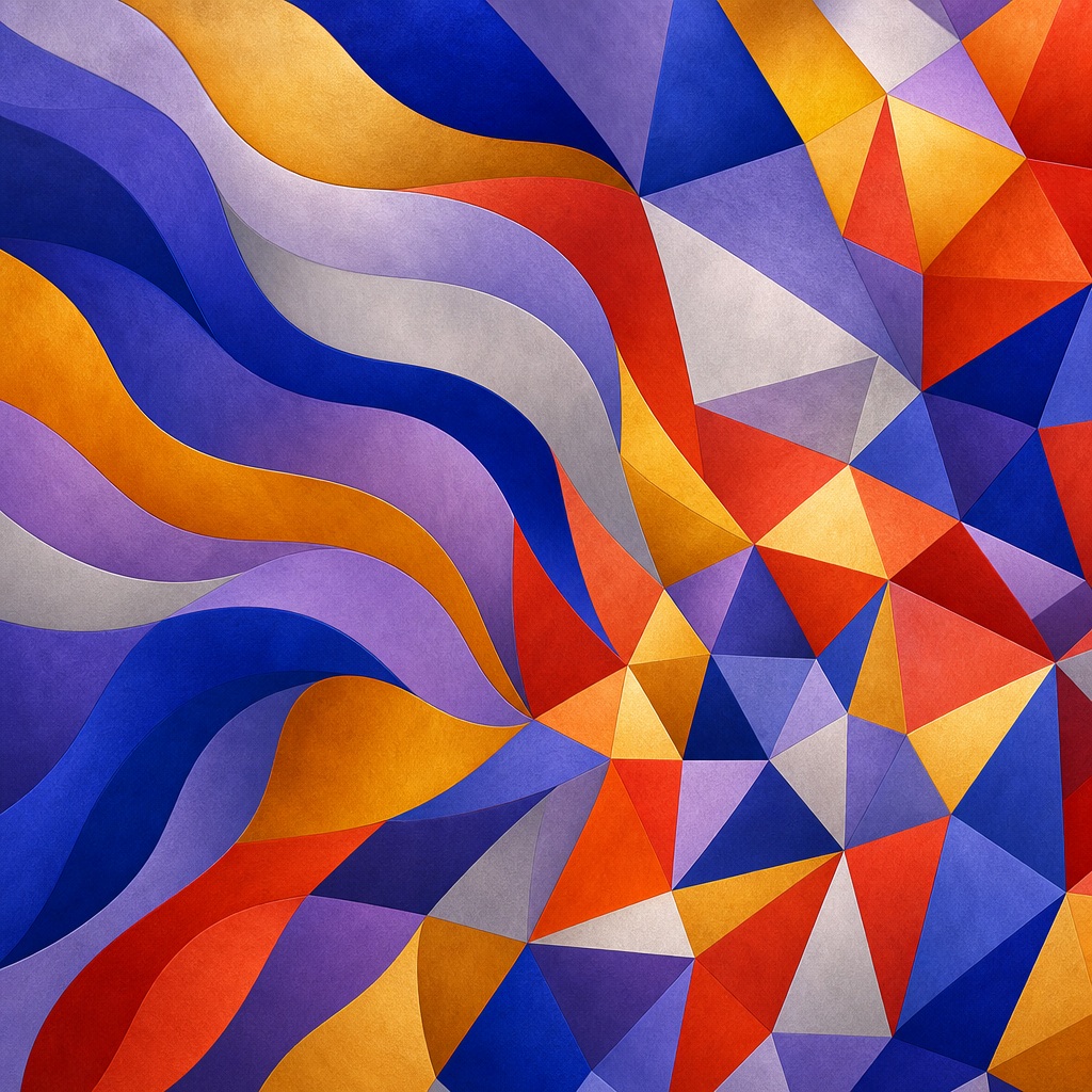 Preview for Ultramarine Vermilion Gold Geometric Background