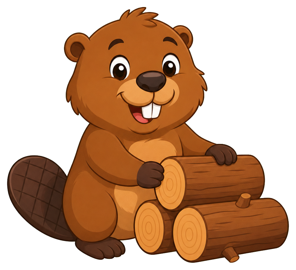 Preview for Beaver Mini Log Stack Sticker