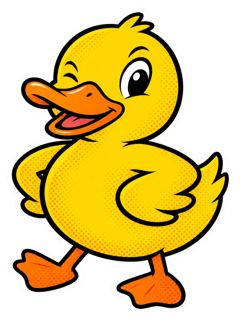 Preview for Cartoon Duck Sticker Graphic