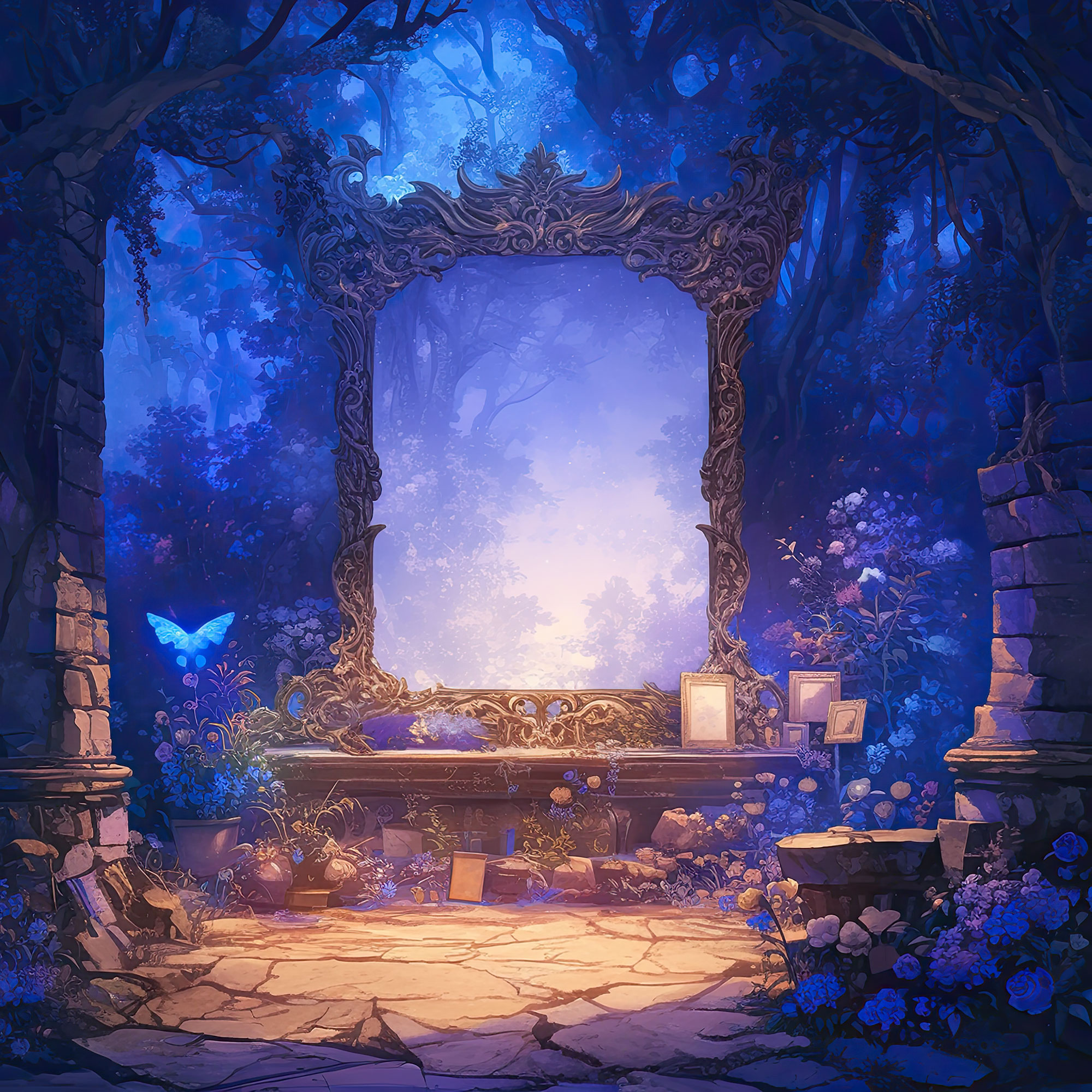 Preview for Enchanted-forest-mirror-scene-interior-backdrop-background-b36df