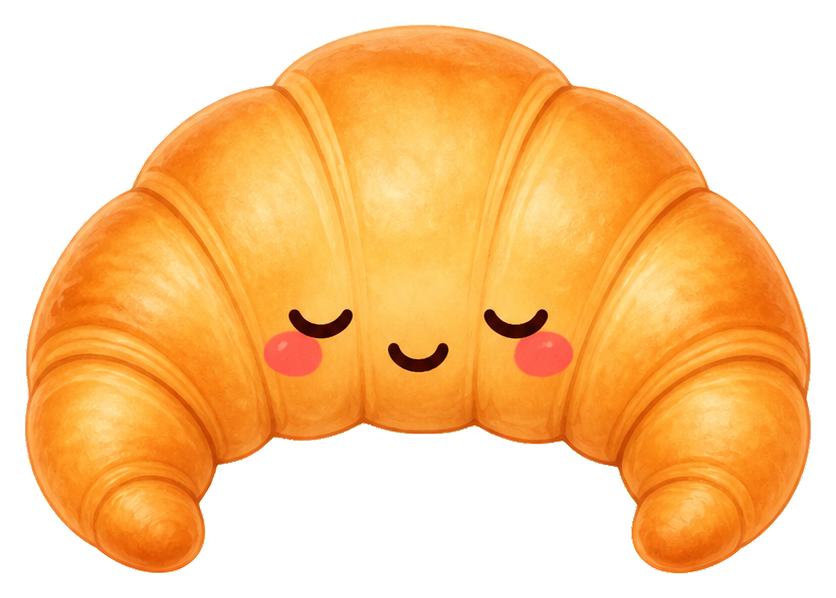 Preview for Sleepy Croissant Sticker Graphic
