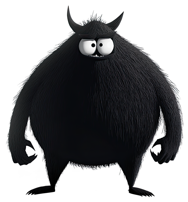 Preview for Cartoon-black-monster-illustration-monsters-sticker-593e1