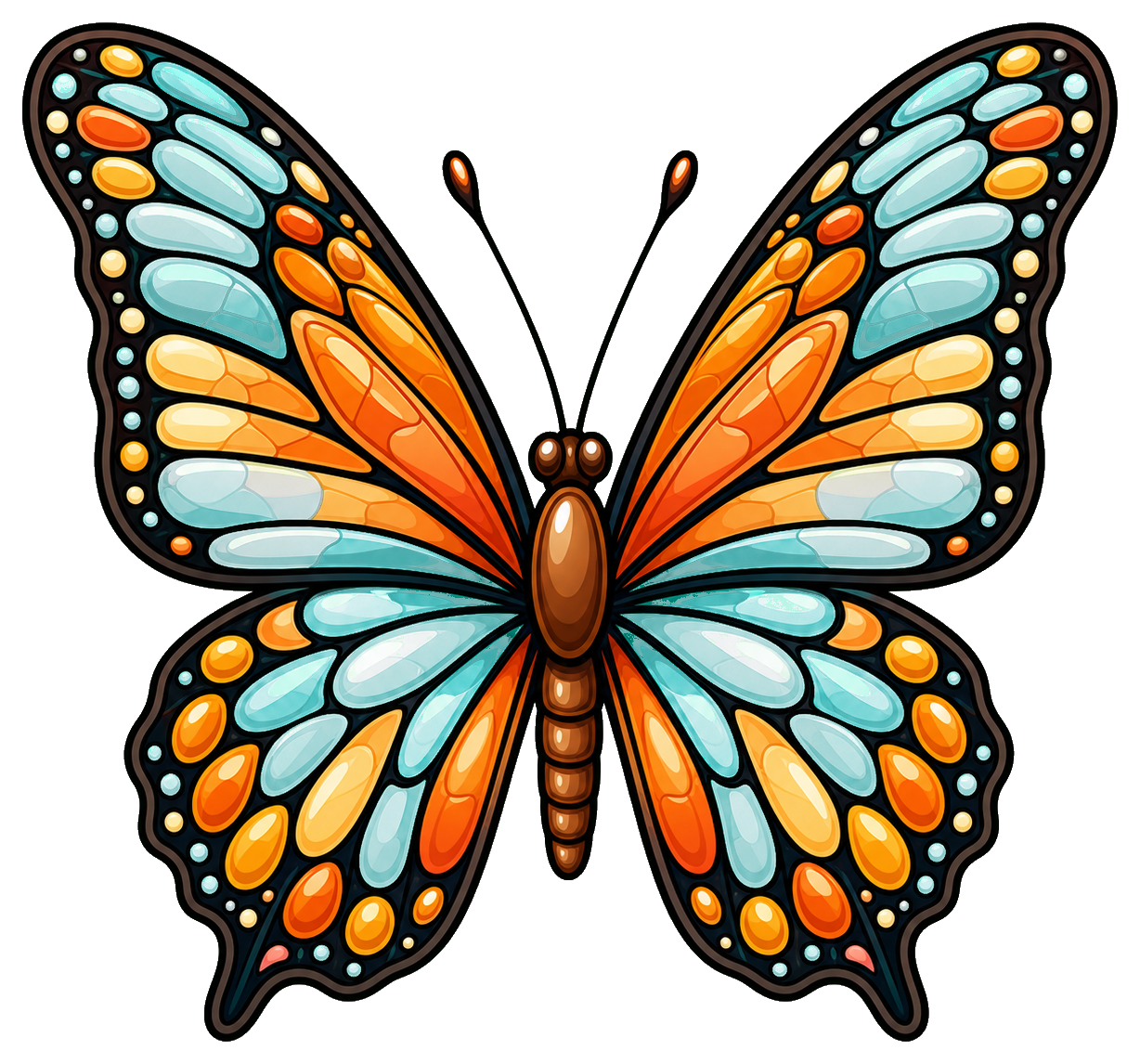 Preview for Tangerine Mint Butterfly Mosaic Sticker
