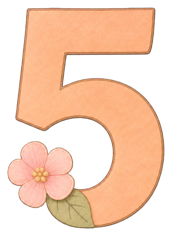 Preview for Pastel Flower 5 Birthday Number Sticker