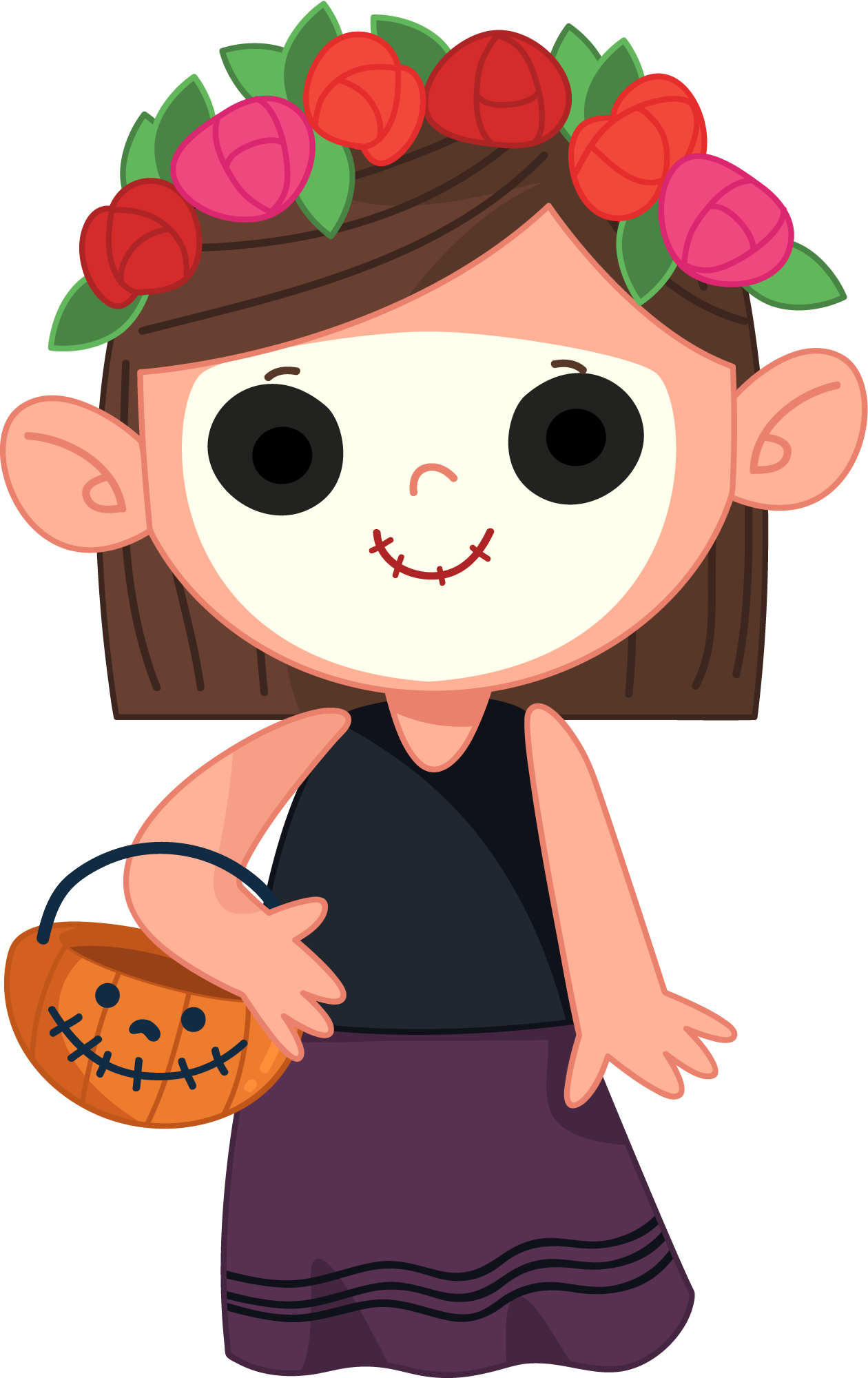 Preview for Catrina-girl-pumpkin-halloween-costume-sticker-44f0d
