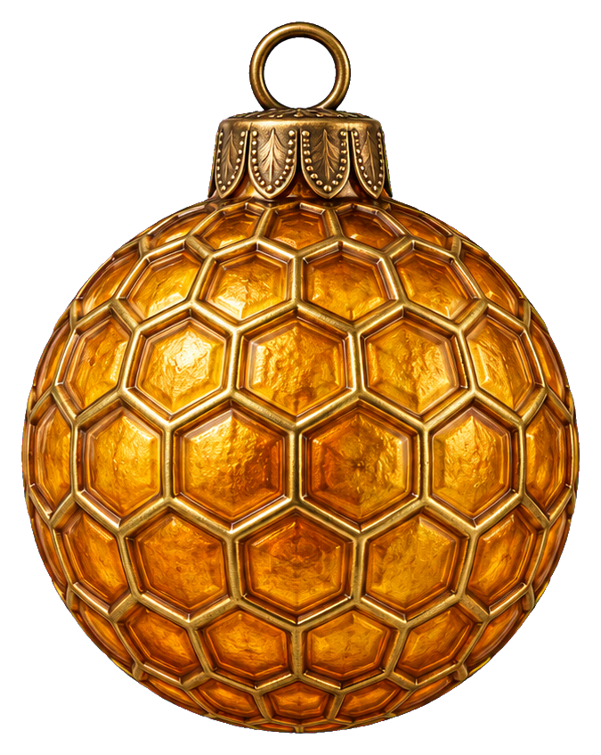 Preview for Amber Honeycomb Christmas Bauble