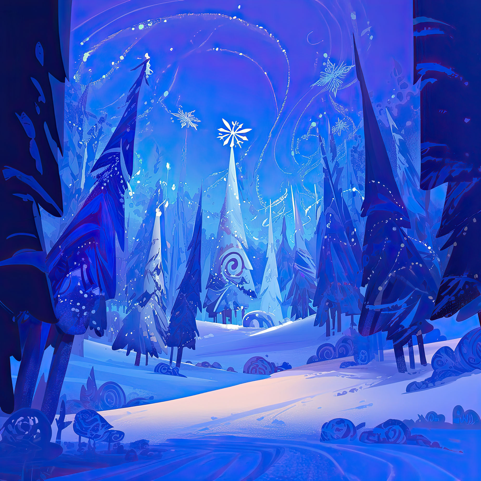 Preview for Enchanted-winter-forest-landscape-christmas-backdrop-background-d0dcf