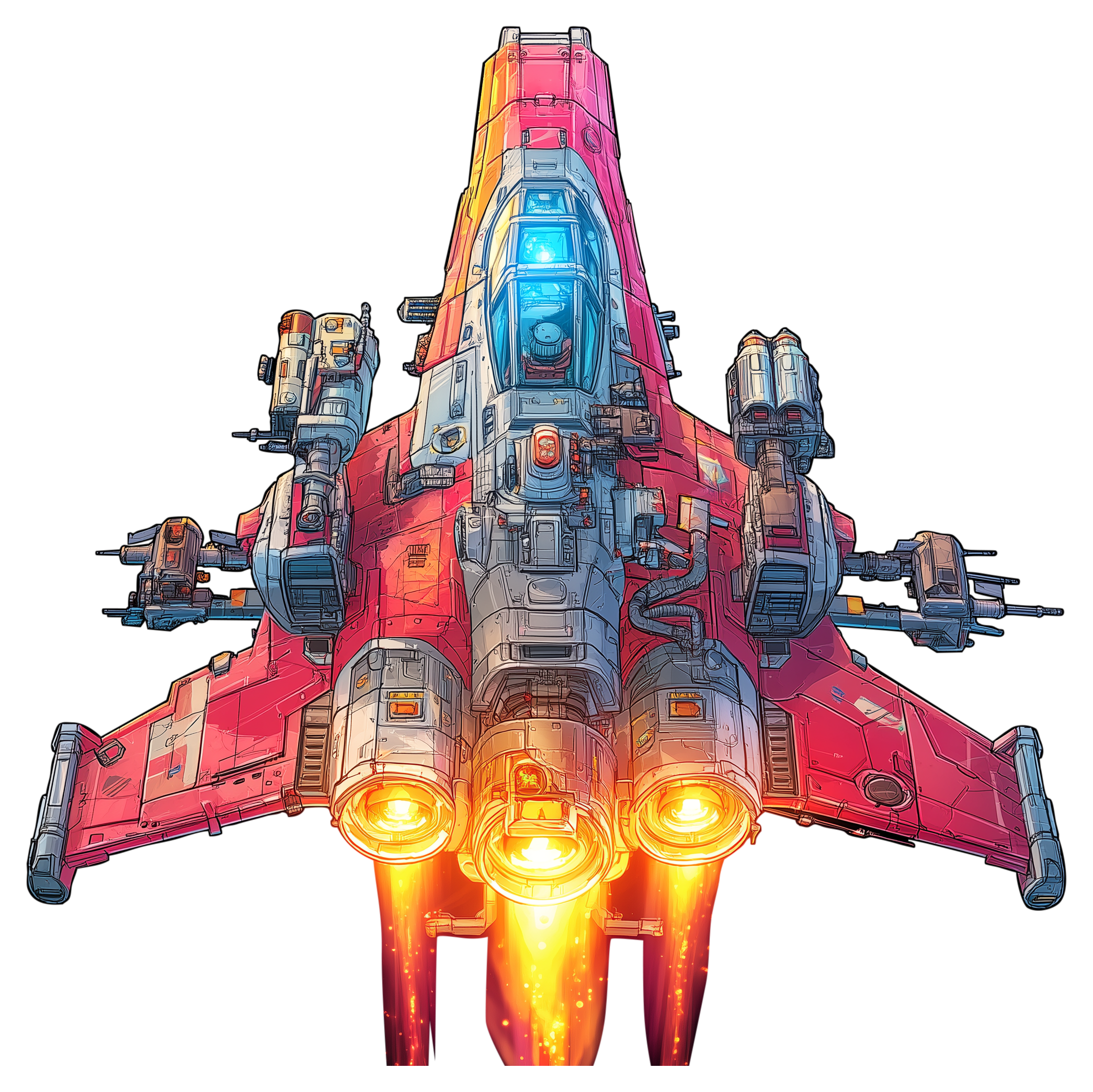 Preview for Futuristic-fighter-jet-design-spaceship-sticker-12470