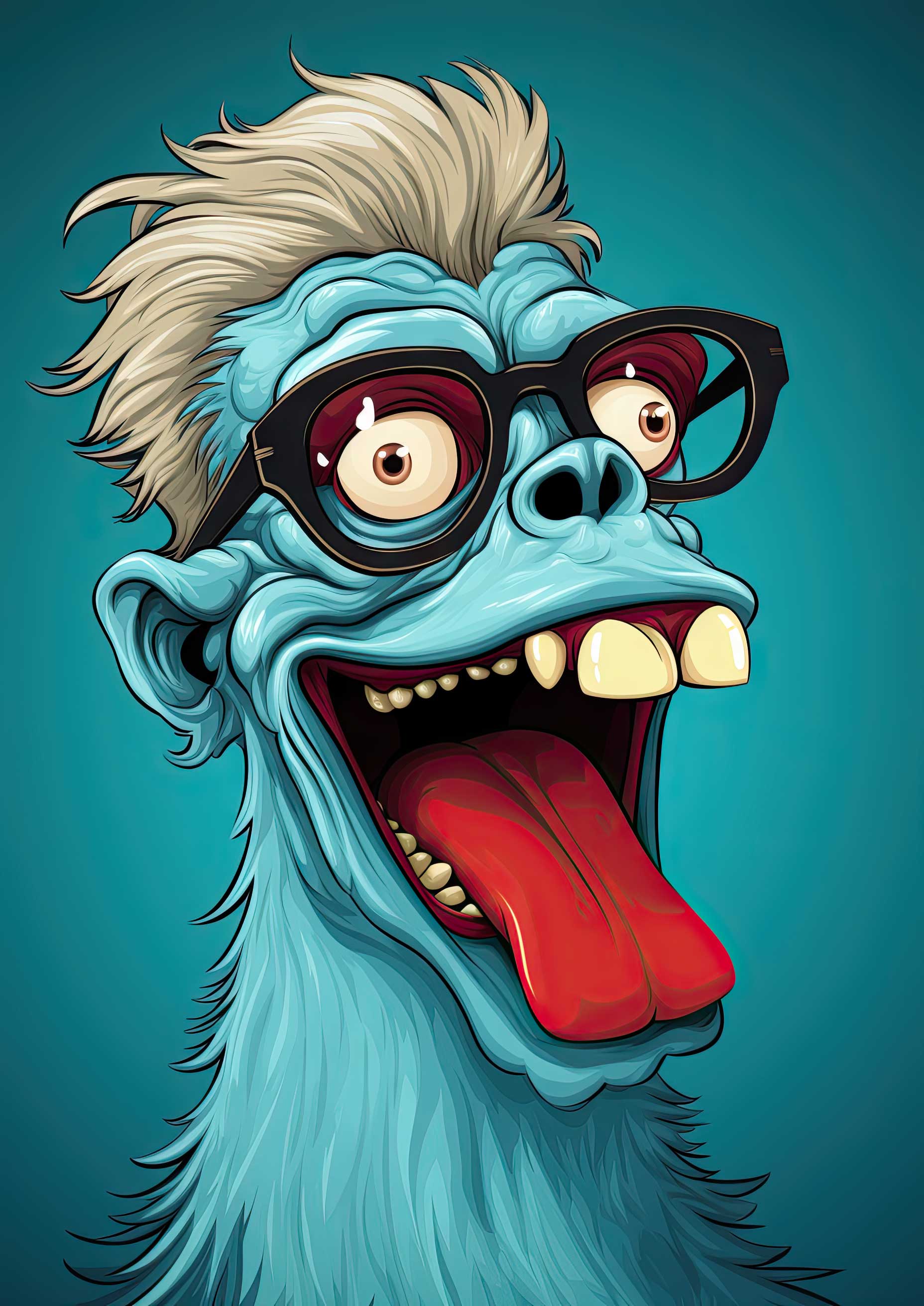 Preview for Funny-blue-monster-character-ai-animal-background-e014a