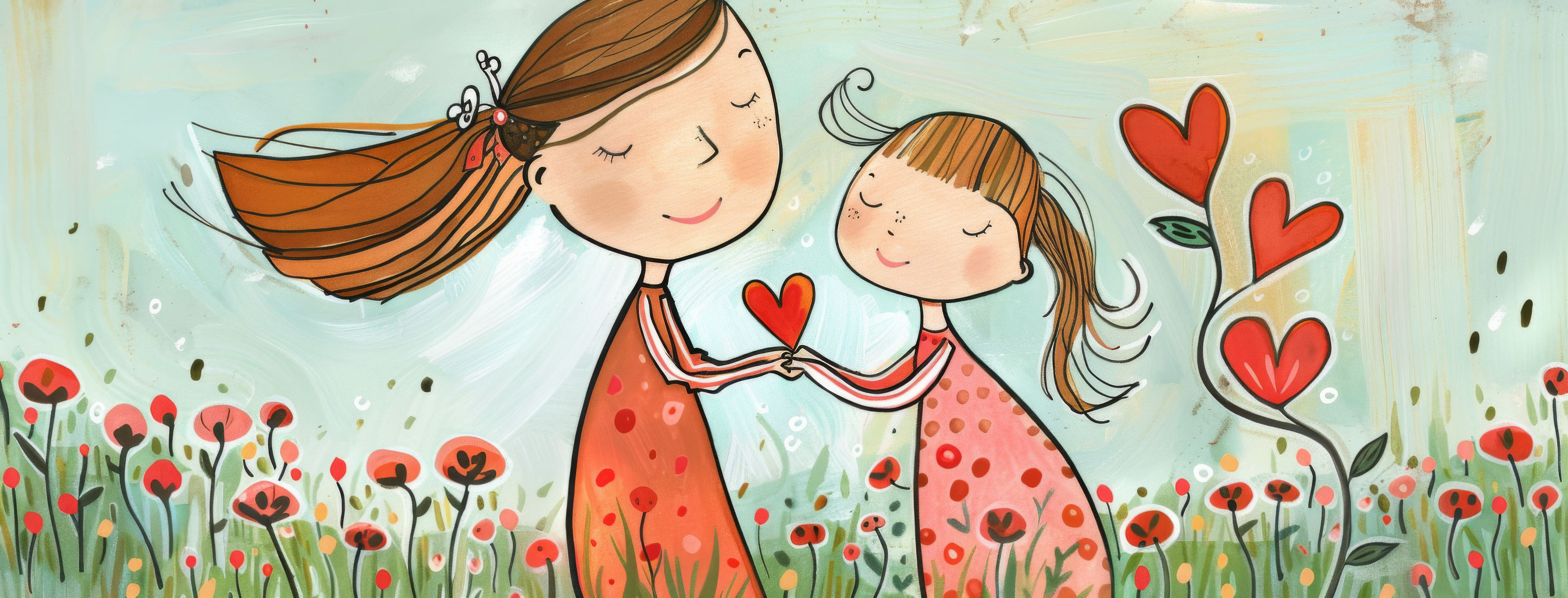Preview for Mother-daughter-love-illustration-mothers-day-background-b8057