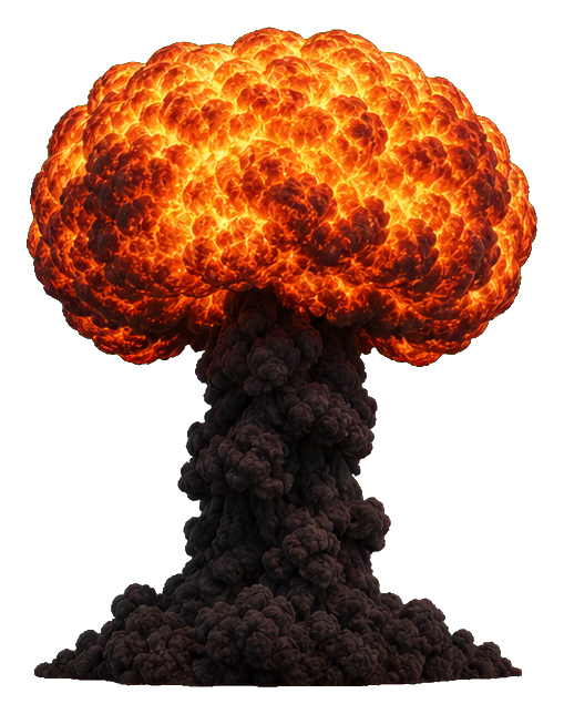 Preview for Realistic Fiery Mushroom Cloud Sticker