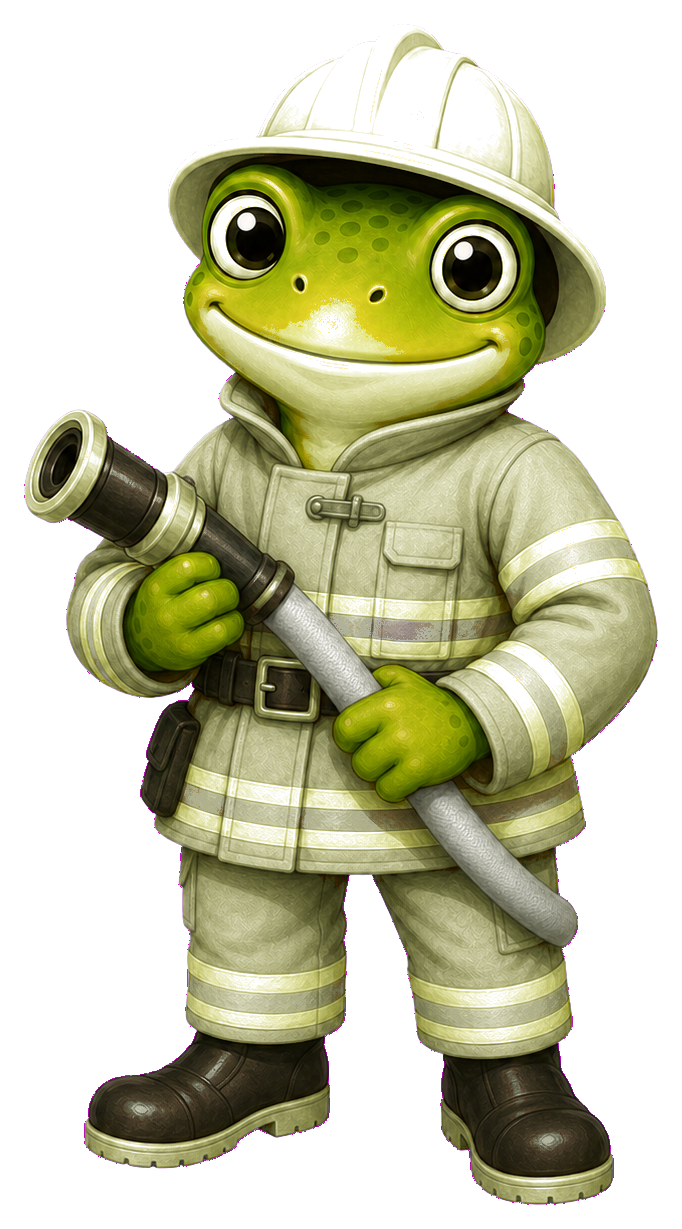 Preview for Firefighter Frog Sticker