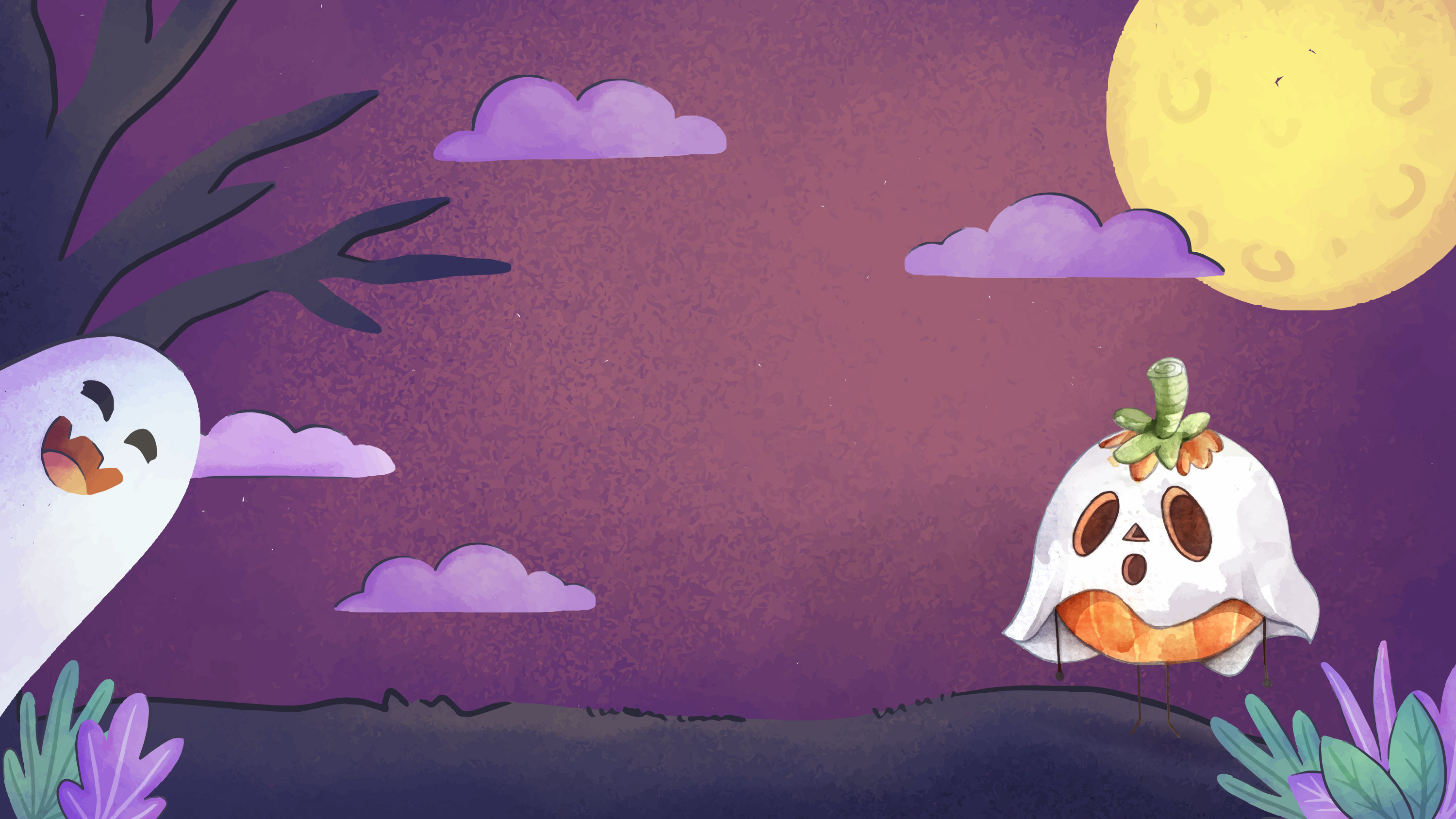 Preview for Halloween-night-ghosts-jack-o-lantern-background-6f23c