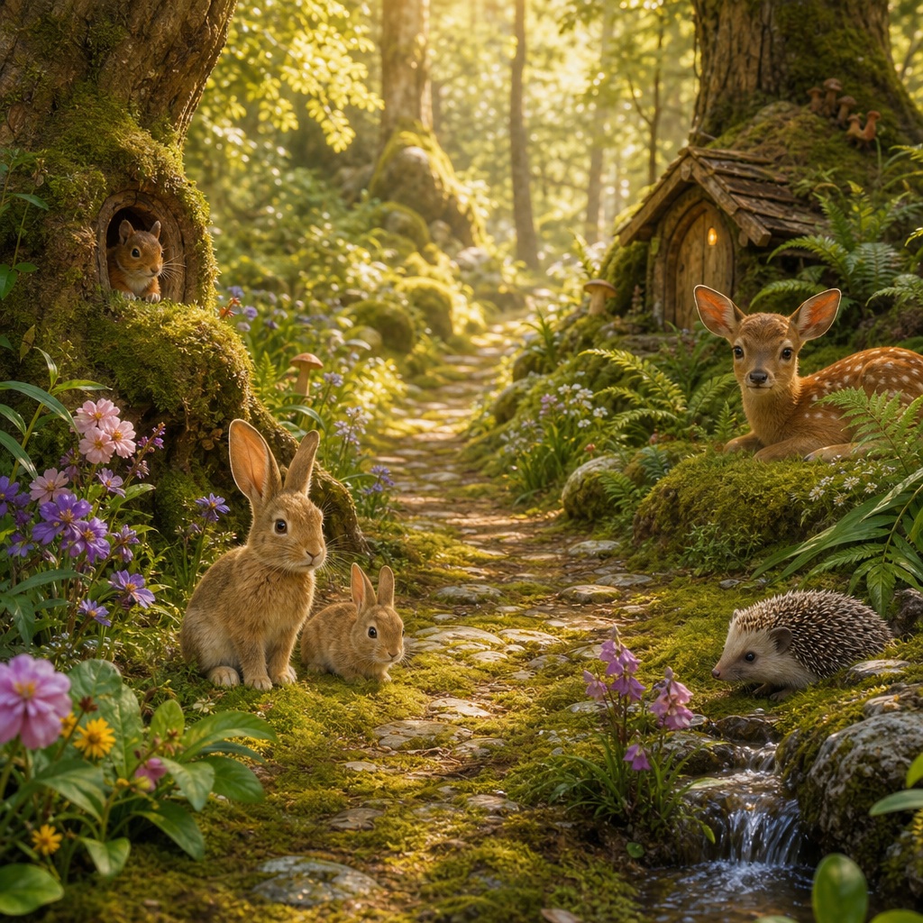 Preview for Whimsical Woodland Animals Background