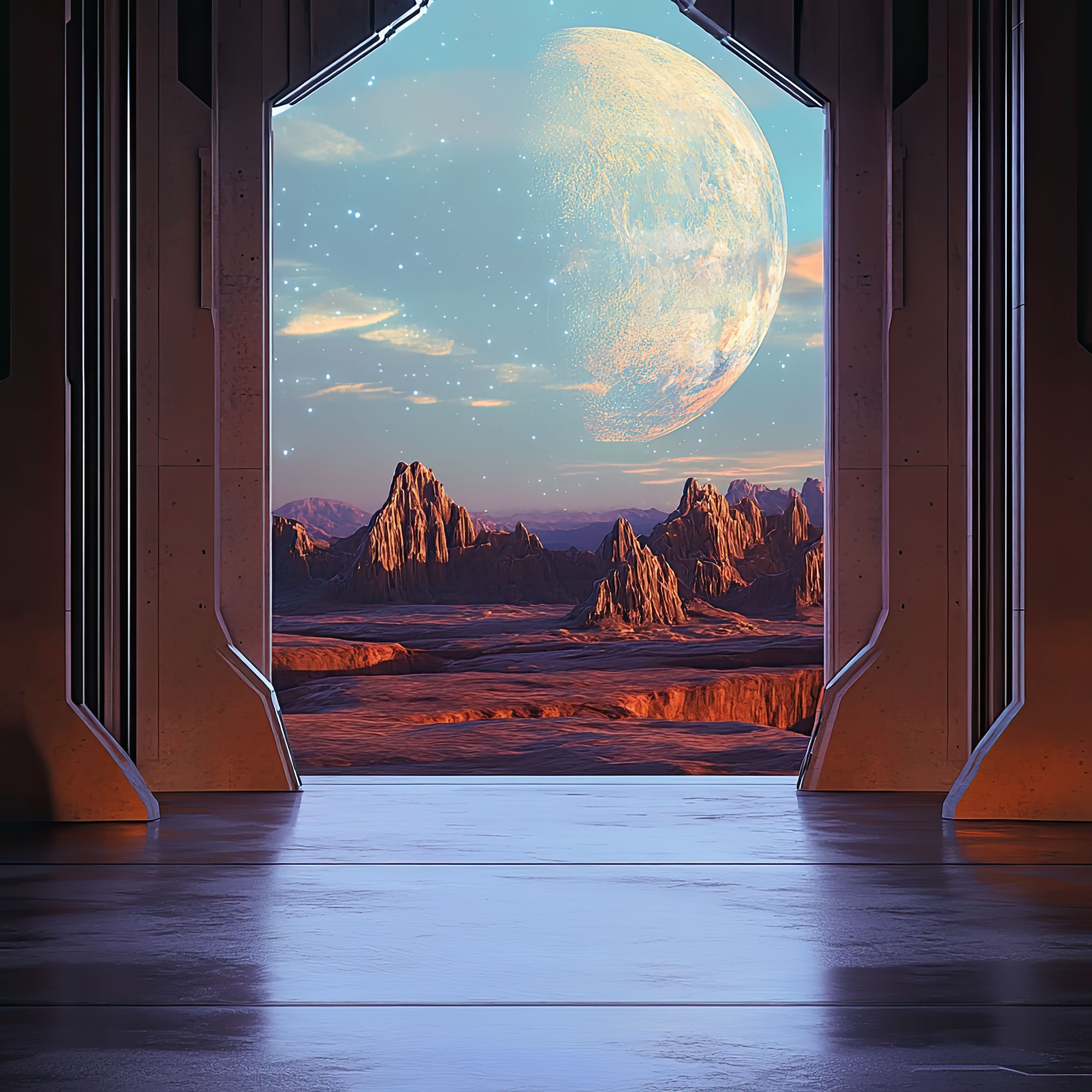 Preview for Futuristic-landscape-view-sci-fi-backdrop-background-80de5