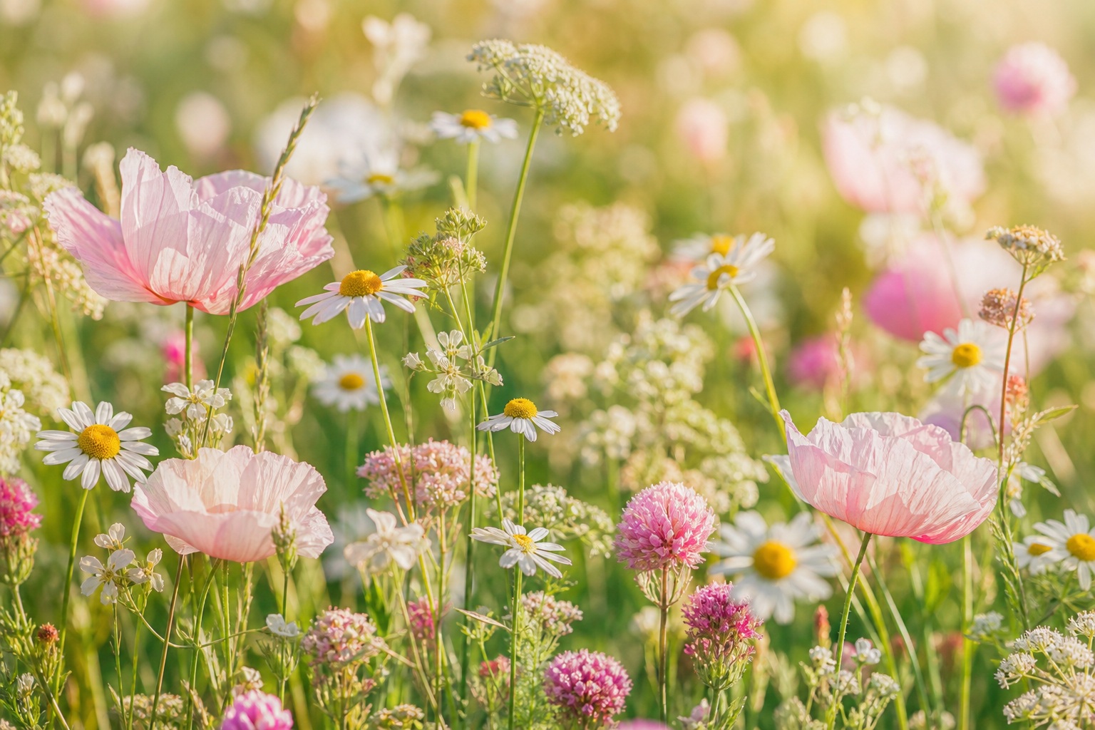 Preview for Macro Meadow Blooms Spring Background