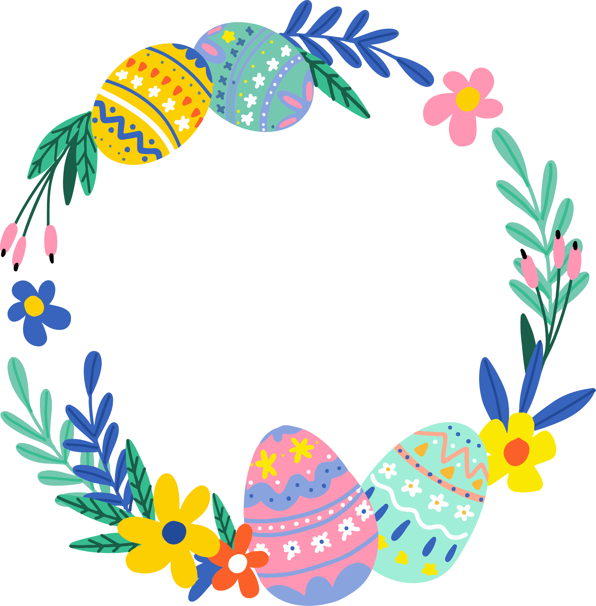Preview for Easter-wreath-decorated-eggs-sticker-6a72e