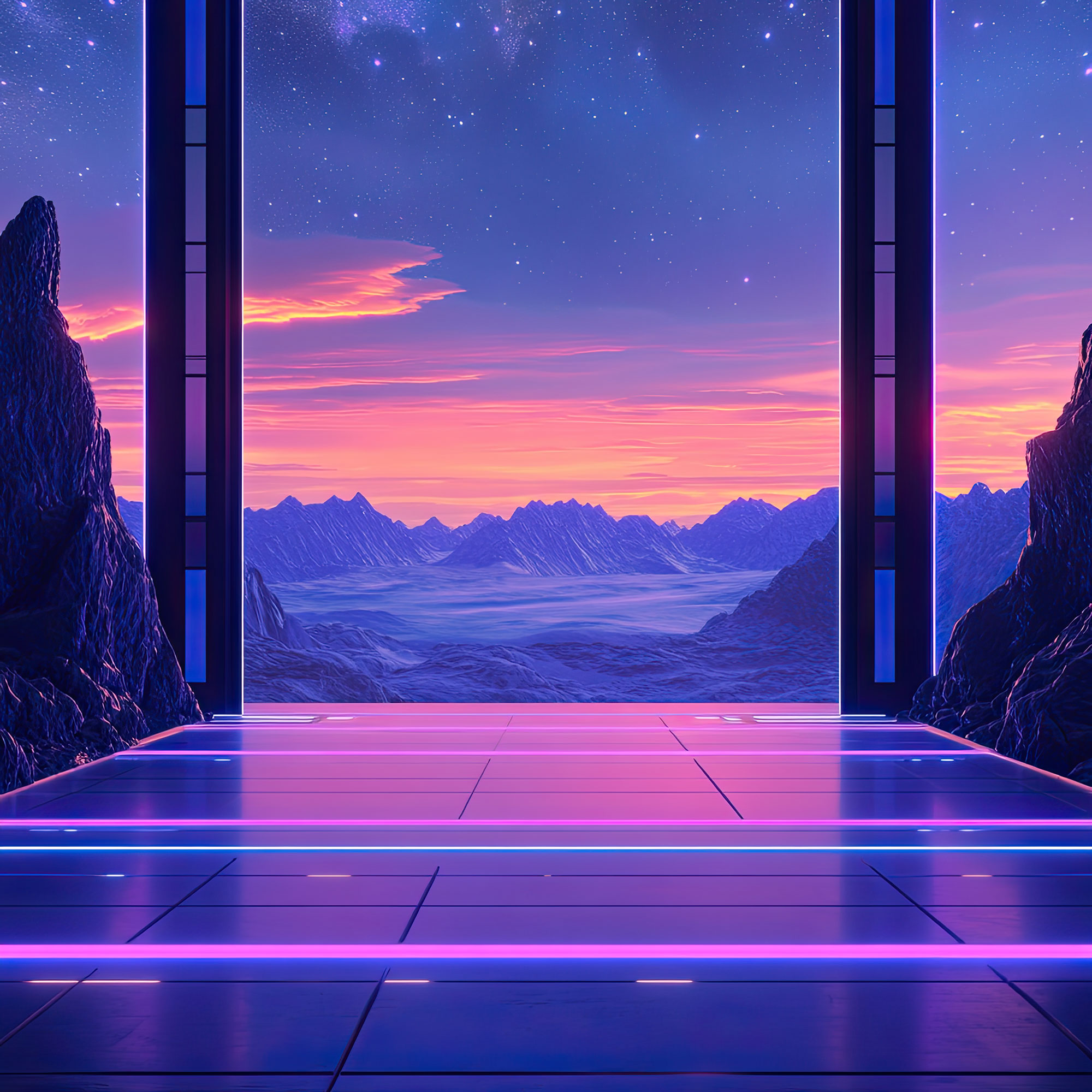 Preview for Futuristic-landscape-gateway-sci-fi-backdrop-background-26748