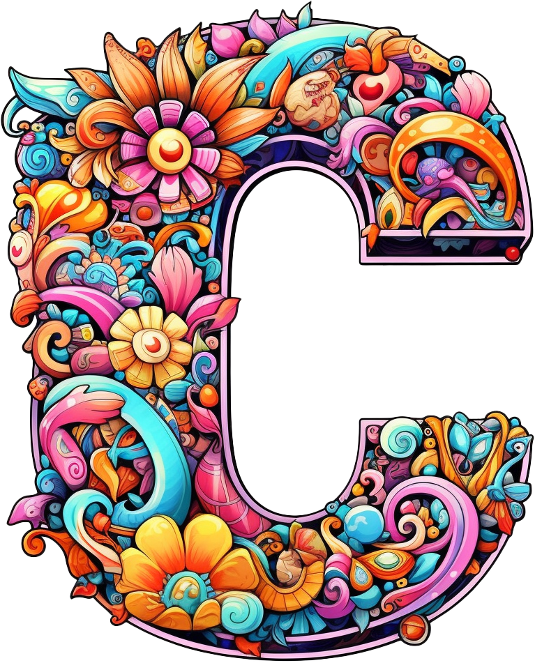 Preview for Floral-letter-c-design-silly-letters-sticker-1e0ed