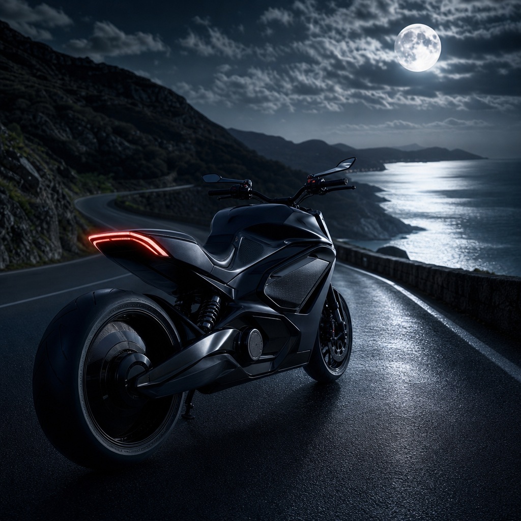 Preview for Moonlit Motorcycle Stock Background