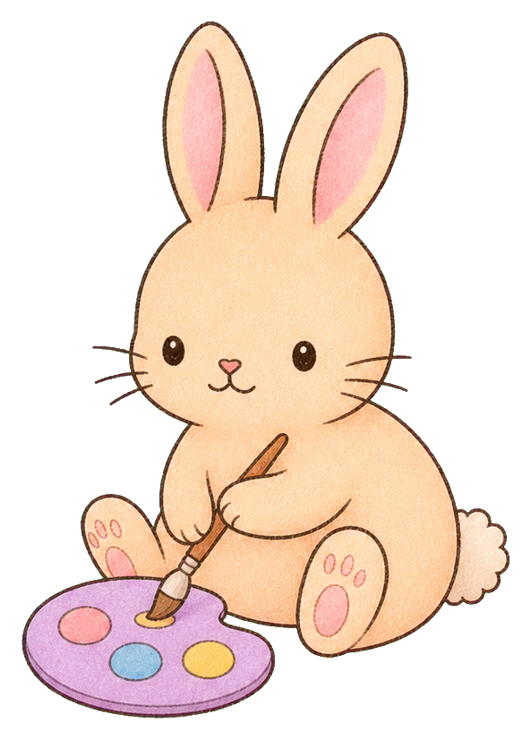 Preview for Kawaii Rabbit With Paint Palette Sticker