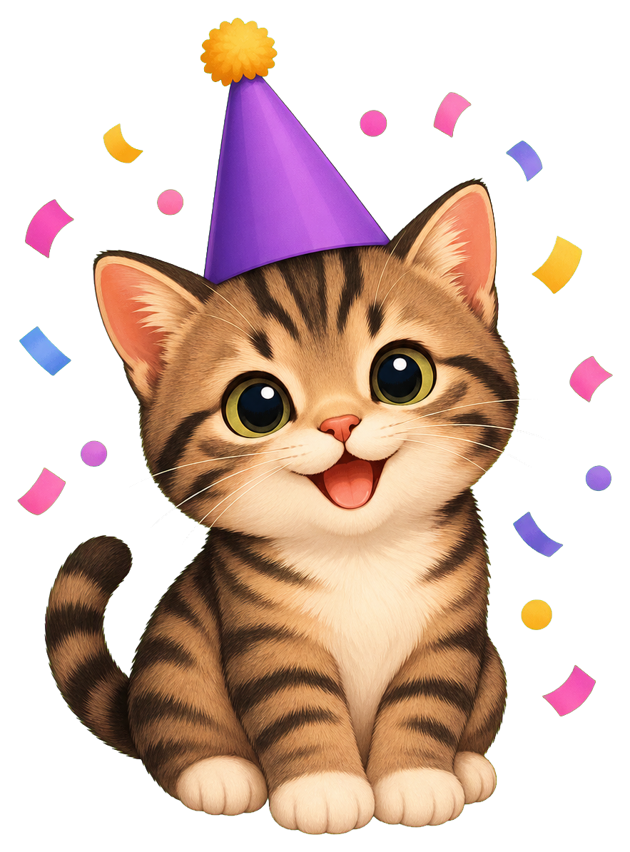 Preview for Cat Party Sticker Graphic